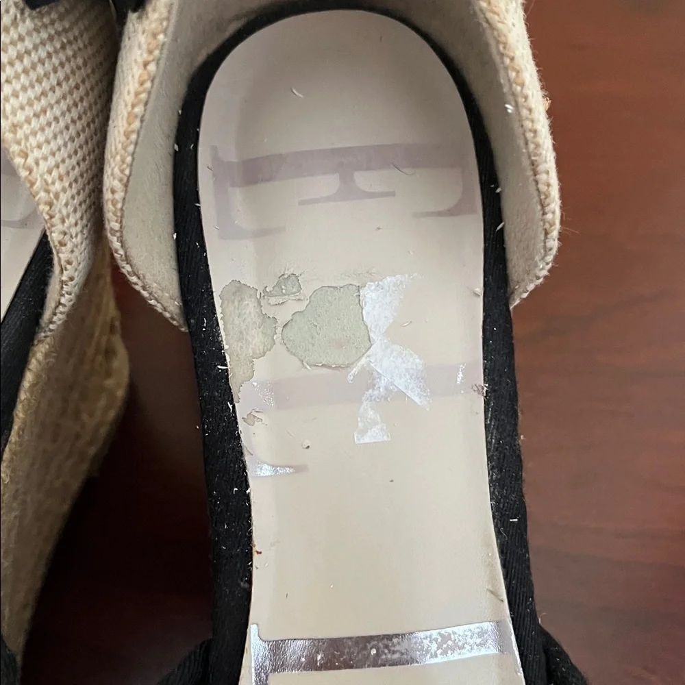 🏝️🚢 Size 6.5 Elegant‎ Black Lace Wedge Espadrilles, 2.5” Heel w/ Leg Laces
